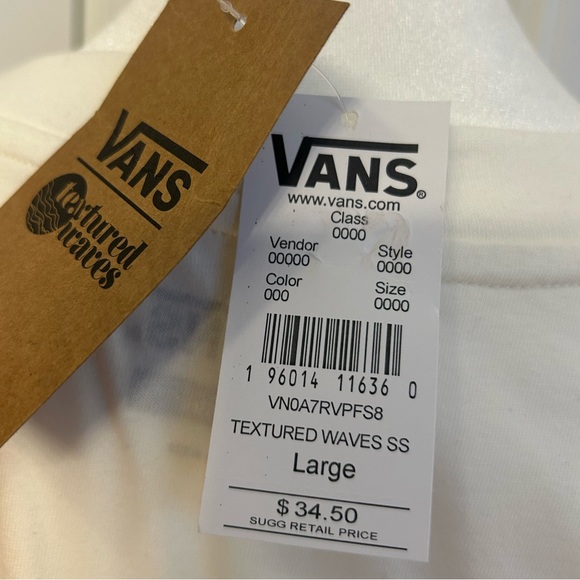 Vans Textured Waves T-Shirt Women’s Large - Picture 4 of 4